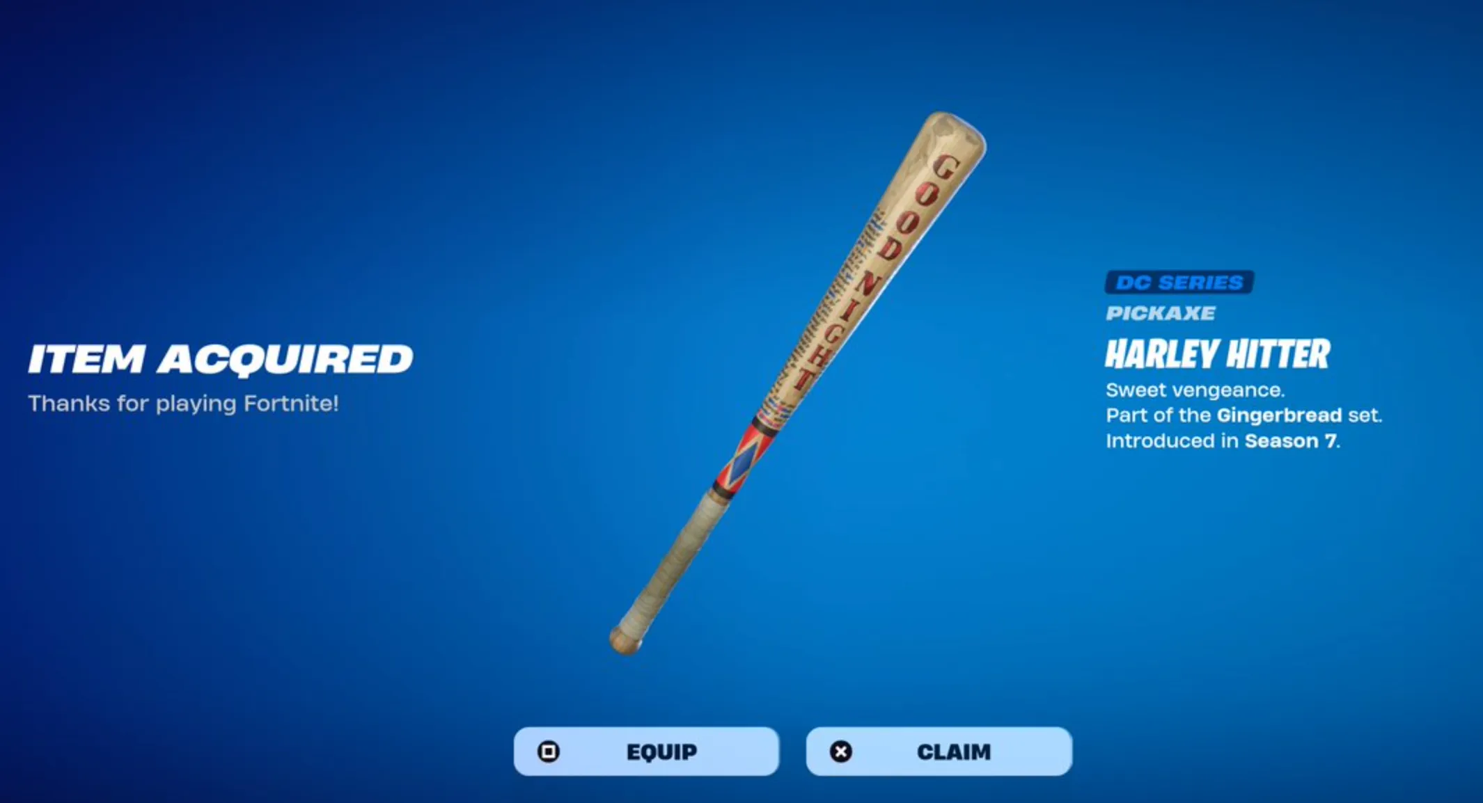 Harley Hitter fortnite pickaxe
